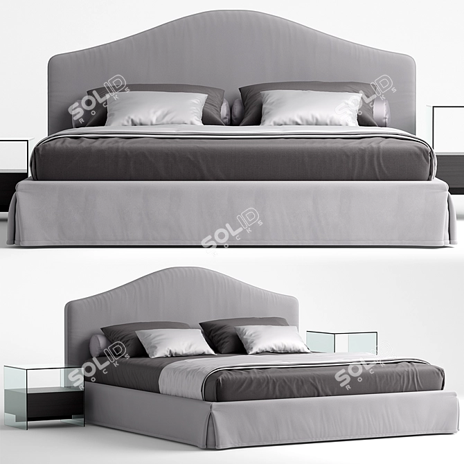 Luxurious Busnelli Mayfair Bed 3D model image 1