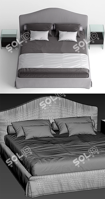 Luxurious Busnelli Mayfair Bed 3D model image 3