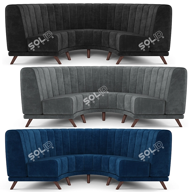 Luxury Velvet Sofa: Modern Elegance 3D model image 1