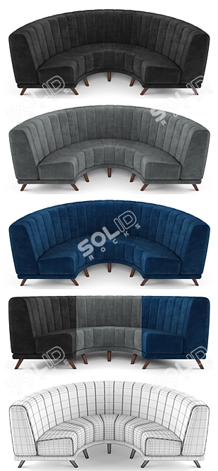 Luxury Velvet Sofa: Modern Elegance 3D model image 2