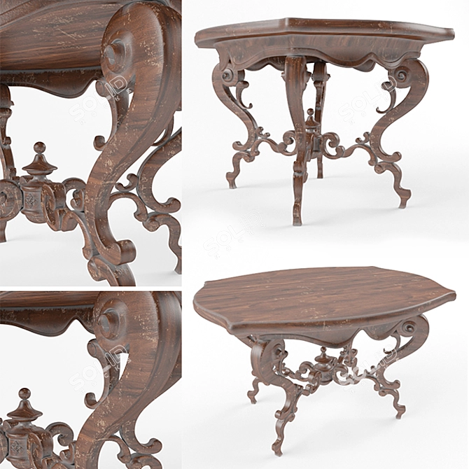 Baroque Masterpiece: 16th Century Table 3D model image 1