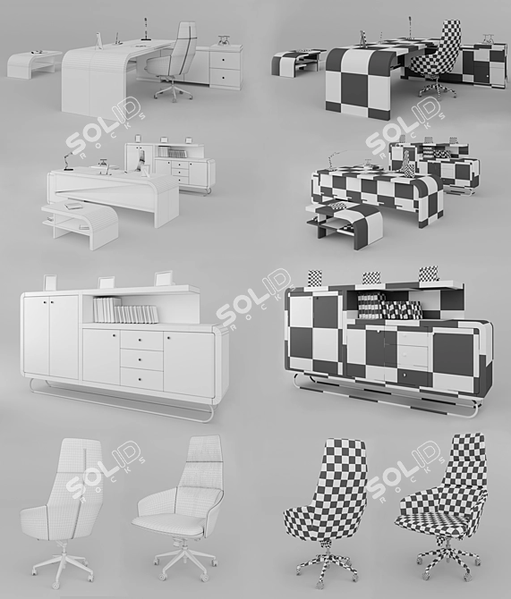 Stranger Ex iForce-V: Modern Office Set 3D model image 3