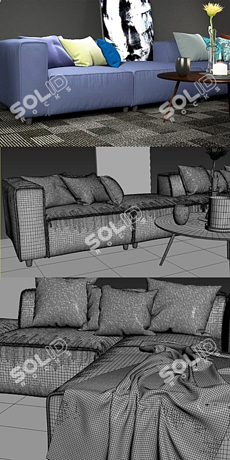 Contemporary Boconcept Carmo Sectional 3D model image 3