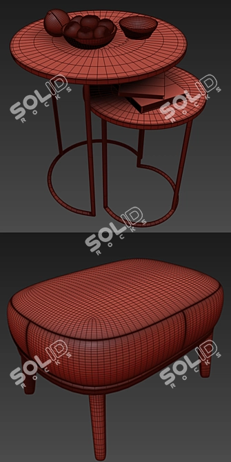 Elegant Minotti Leslie Bergere & Coffee Table Set 3D model image 3