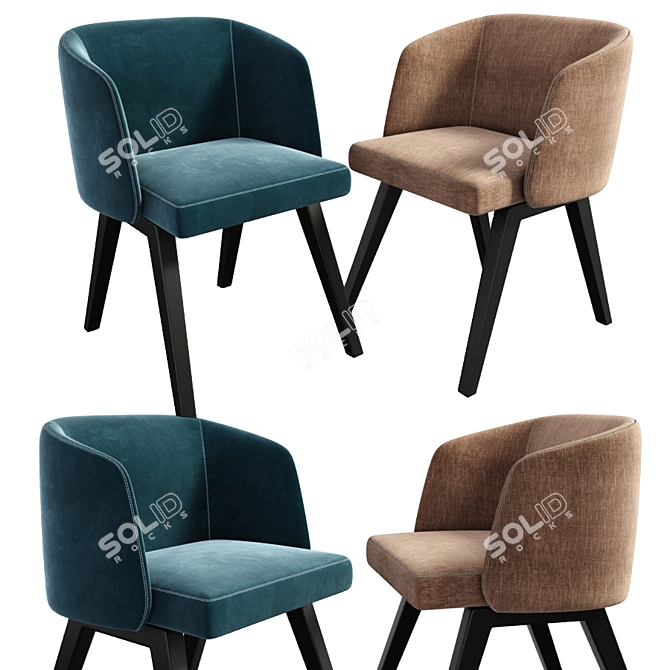 Elegant Minotti Creed Dining Chair 3D model image 2