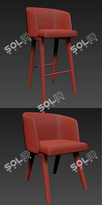 Elegant Minotti Creed Dining Chair 3D model image 3