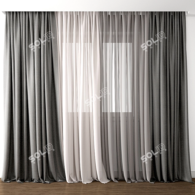 Exquisite Curtain Model: 3ds Max & OBJ Archive 3D model image 1