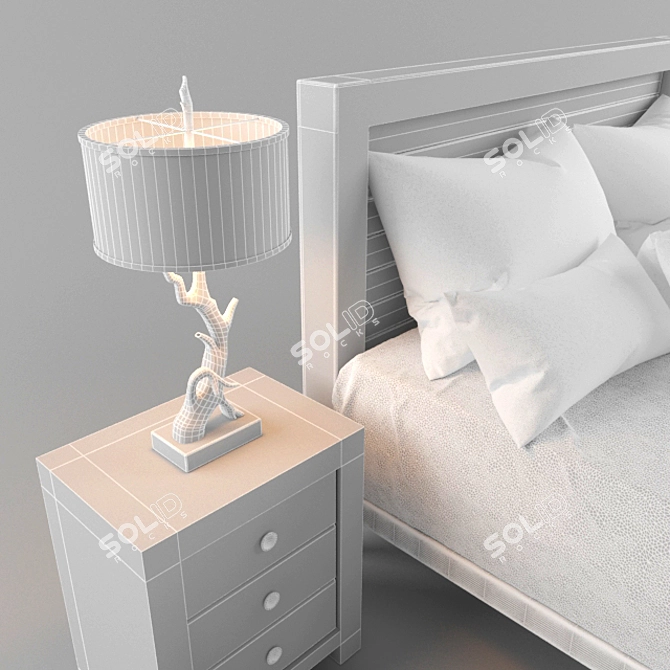 Luxury Blue Dream Bed 3D model image 3