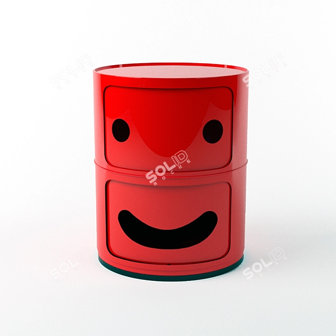 Title: Modular Red "Componibili Smile" Chests 3D model image 3