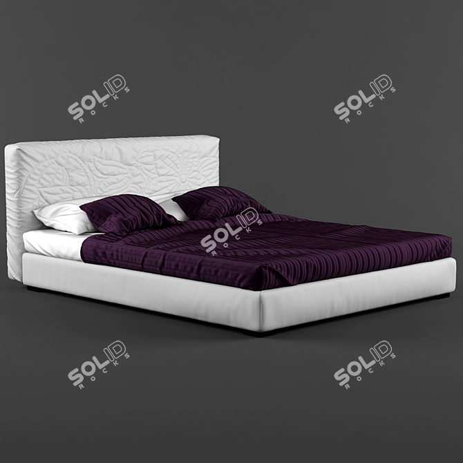 Mauritius Upholstered Bed: Stylish Comfort 3D model image 1