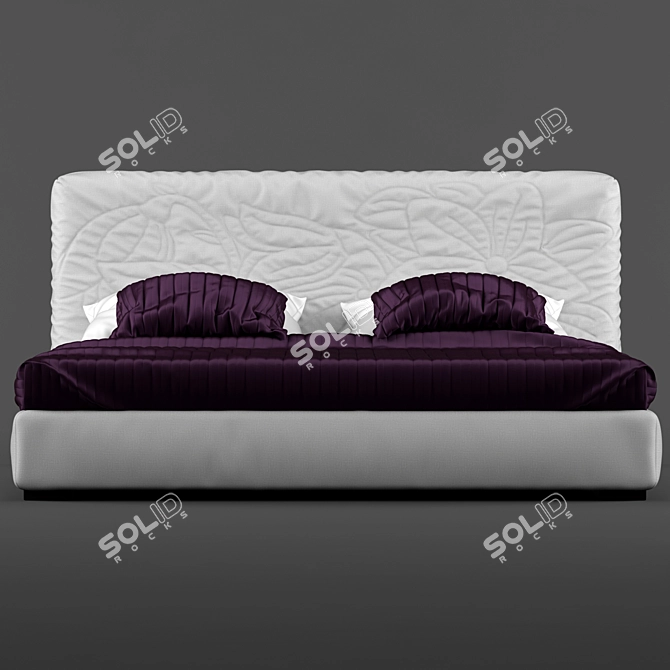 Mauritius Upholstered Bed: Stylish Comfort 3D model image 2
