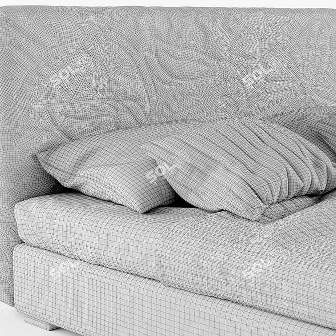 Mauritius Upholstered Bed: Stylish Comfort 3D model image 3