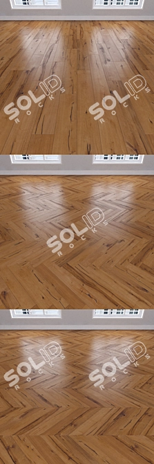 Oak Parquet Flooring: Herringbone, Linear, Chevron 3D model image 2