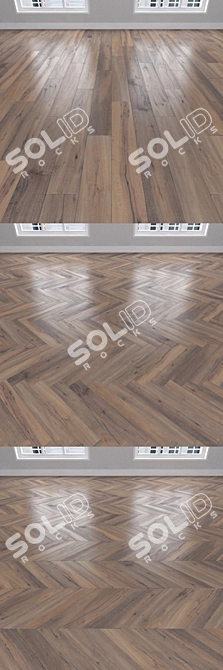 Oak Parquet: Herringbone, Linear, Chevron 3D model image 2