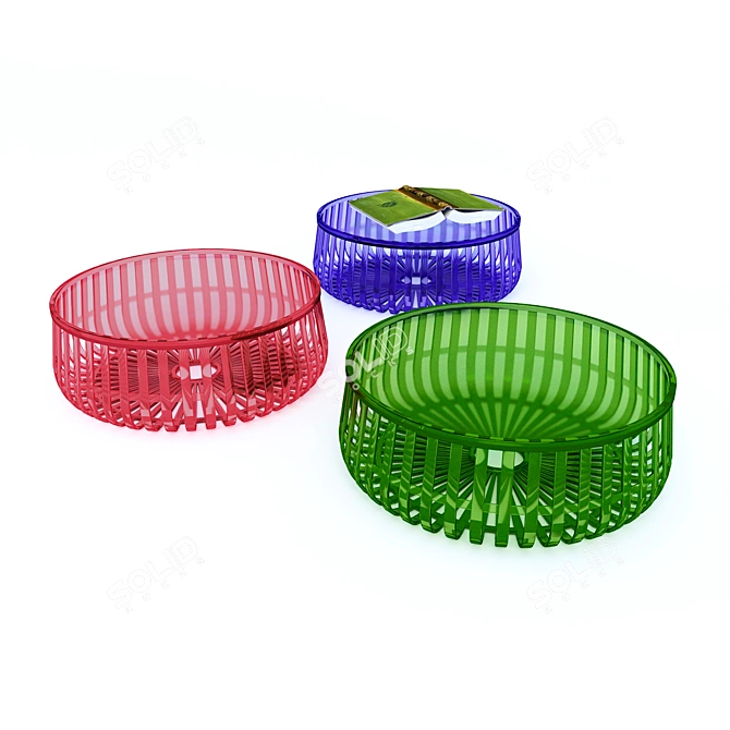 Assorted Color Polycarbonate Table - 24cm Height, 61cm Diameter 3D model image 1