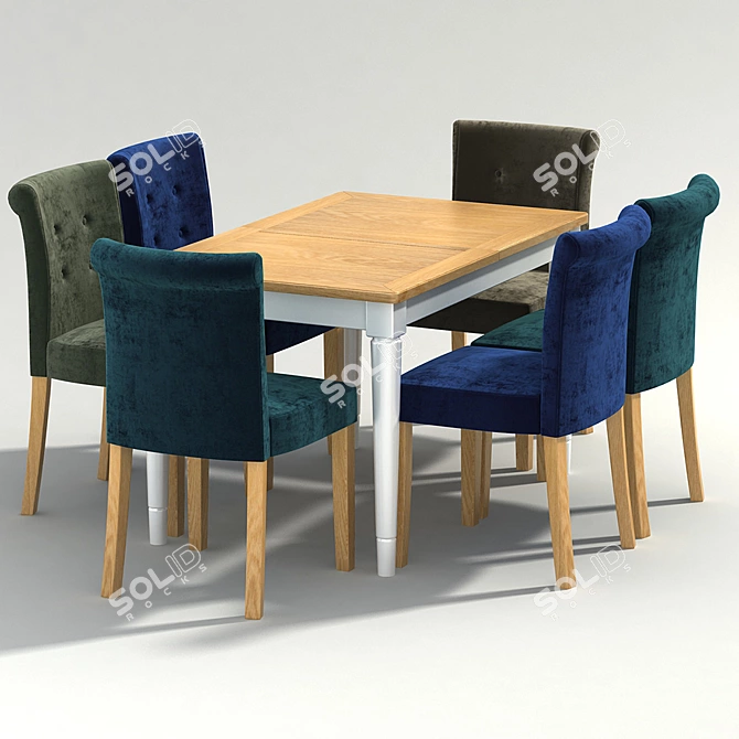 Karol Coletta Chair Set: Harmonious Table Collaboration 3D model image 1