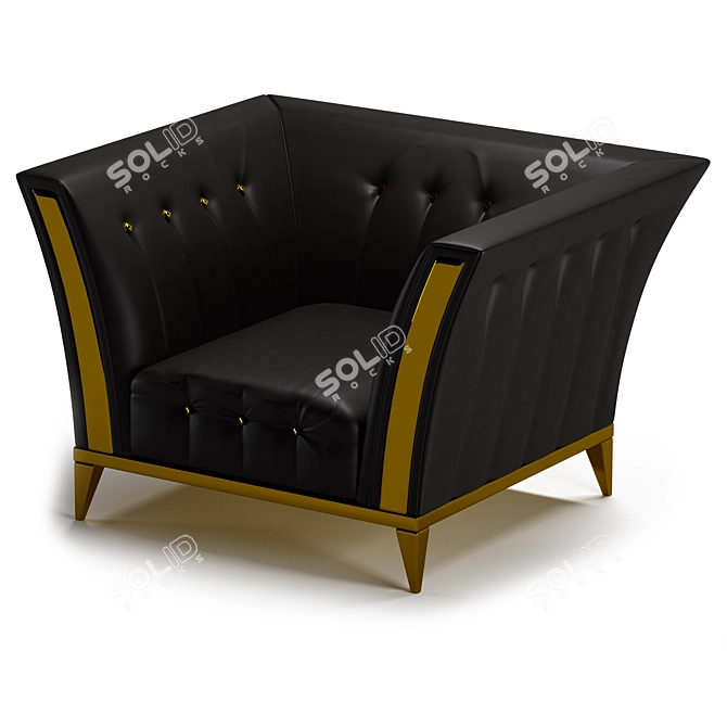 Luxury Diamante Chair: Italian Elegance 3D model image 3