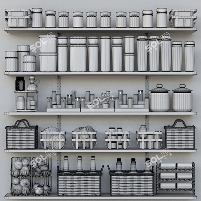 Title: Delicious Feast: Spices, Groceries, Peppers & More 3D model image 2