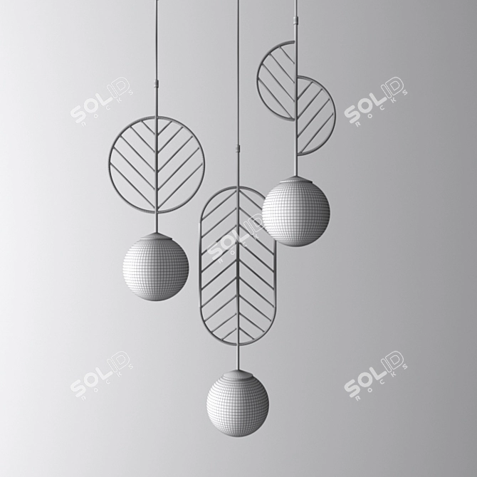 LEAF Contemporary Hanging Ceiling Lamp 3D model image 3