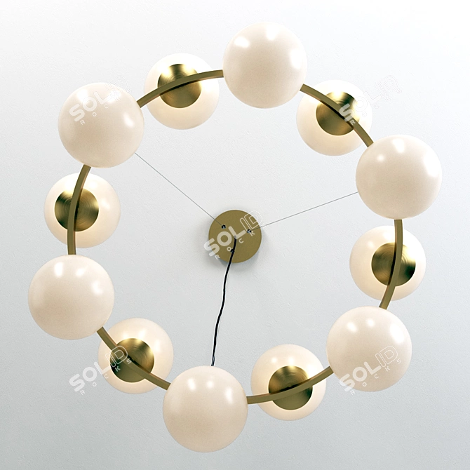 Floating Brass Ring Pendant Light 3D model image 2