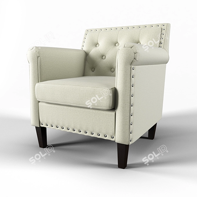 Elegant Armchair No. 16 3D model image 1