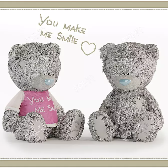 Me to You Teddy Bears - Boy and Girl 3D model image 1