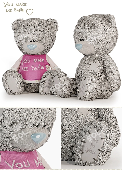 Me to You Teddy Bears - Boy and Girl 3D model image 2