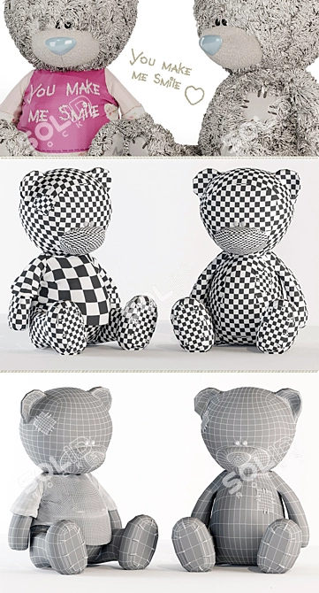 Me to You Teddy Bears - Boy and Girl 3D model image 3