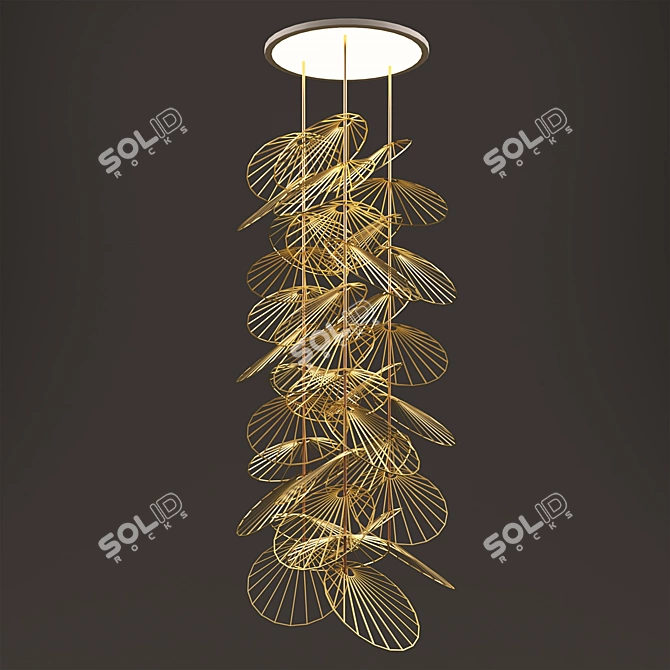 Sleek LED Pendant Light 3D model image 1