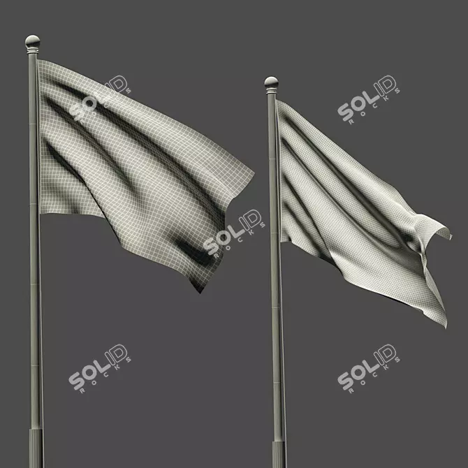 Patriotic USA & GB Flag: Show Your Alliance! 3D model image 3