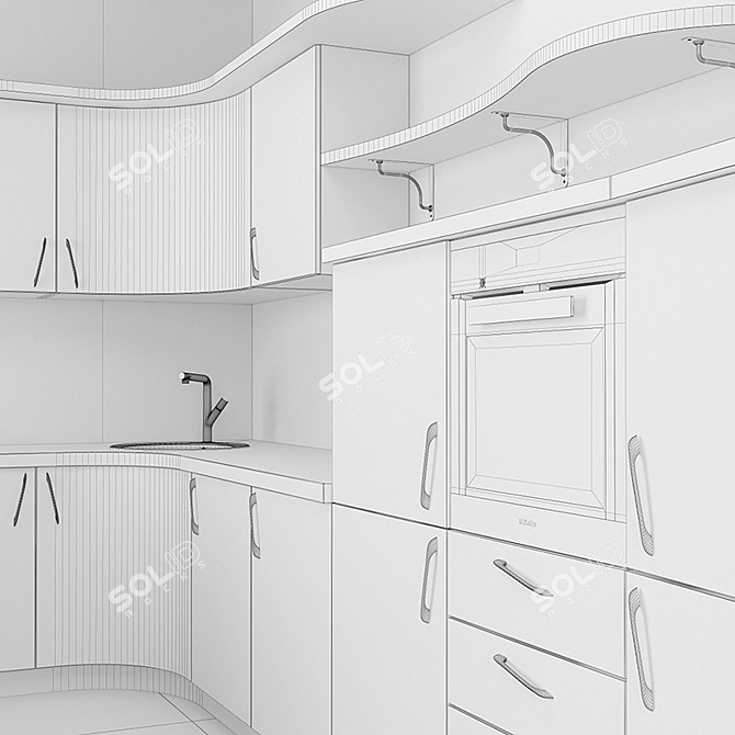 Modena Kitchen Set: Modern & Stylish 3D model image 3
