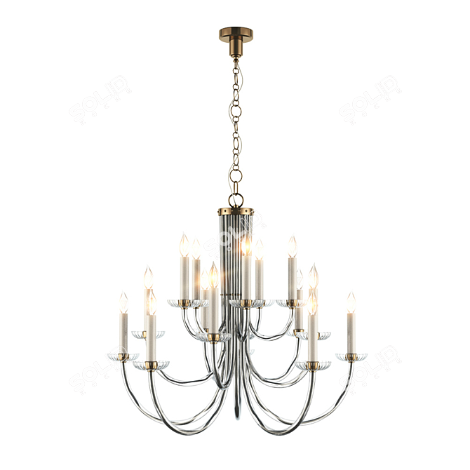 AERIN Wharton Chandelier: Modern Elegance in Antique Brass 3D model image 1