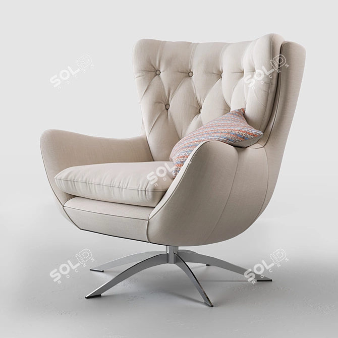 Title: WELLS Swivel Armchair - Comfort in Motion 3D model image 1