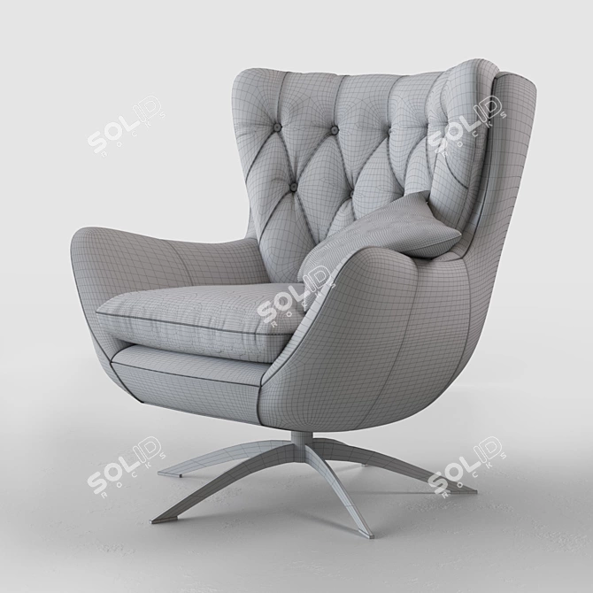 Title: WELLS Swivel Armchair - Comfort in Motion 3D model image 2