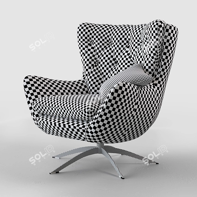 Title: WELLS Swivel Armchair - Comfort in Motion 3D model image 3