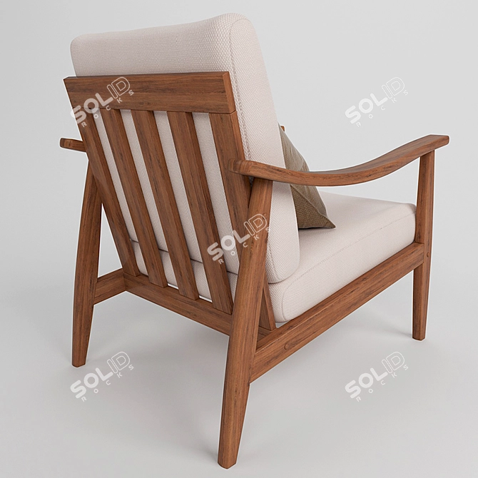 Mid-Century Baxton Studio Lounge Chair 3D model image 2