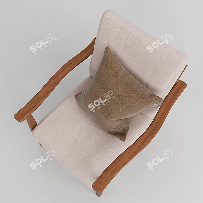 Mid-Century Baxton Studio Lounge Chair 3D model image 3