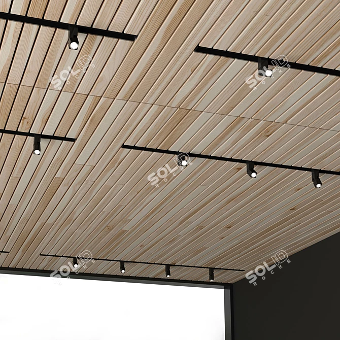 Wooden Ceiling Light Fixture: Edendesign Online Dot 3D model image 1