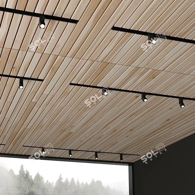 Wooden Ceiling Light Fixture: Edendesign Online Dot 3D model image 2