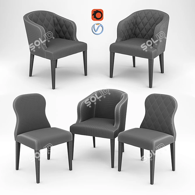 Marelli Becky: Italian Design Chairs 3D model image 2