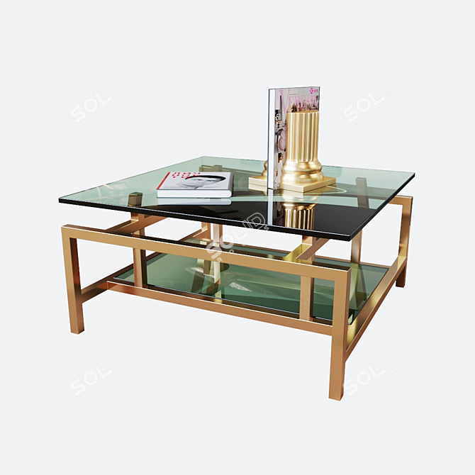 Eichholtz Coffee Table & Bookend Pillar Set 3D model image 1