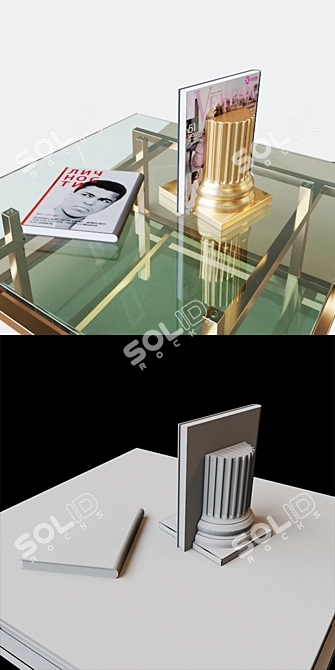 Eichholtz Coffee Table & Bookend Pillar Set 3D model image 3