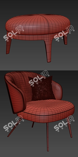 Elegant Lema Bice Arm Chair 3D model image 3