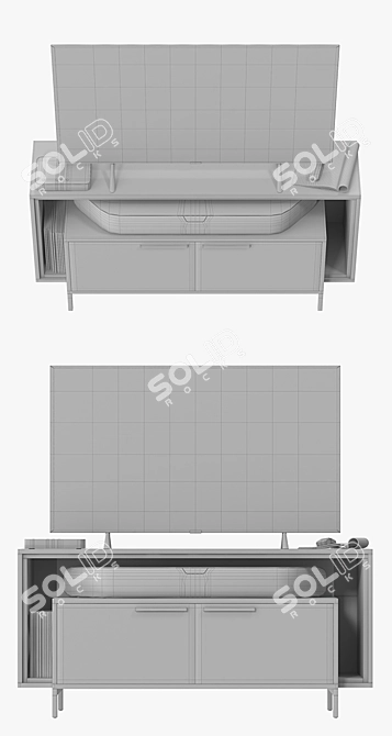 Sleek Cavo Media Cabinet 8168 3D model image 3