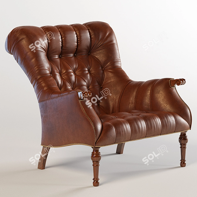 Elegant Leopold Chair 3D model image 1