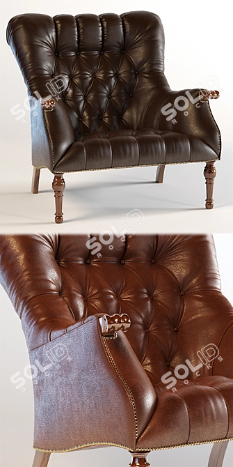 Elegant Leopold Chair 3D model image 2