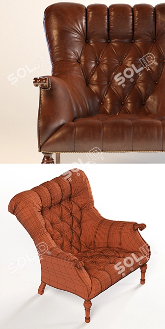 Elegant Leopold Chair 3D model image 3