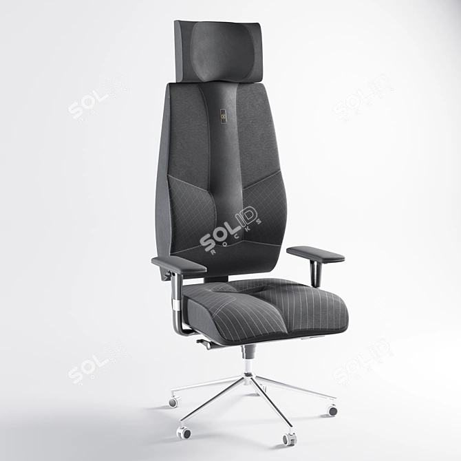 Stylish Leather Computer Chair 3D model image 1