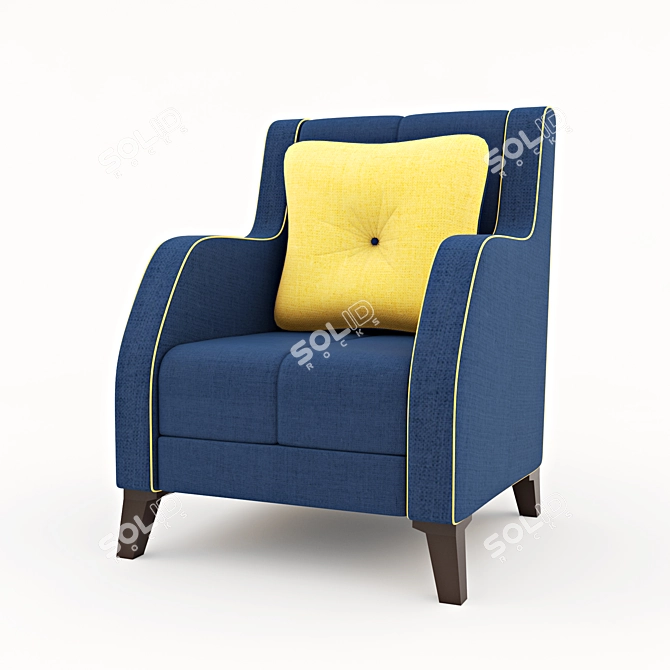 Sheffield Velvet Navy Blue Armchair 3D model image 1