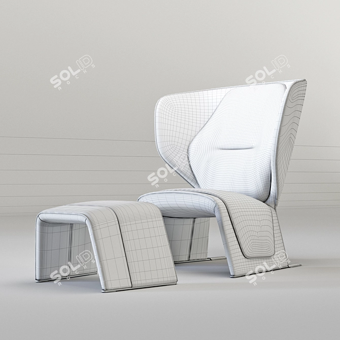 Cassina 570 Gender Chair & Ottoman 3D model image 3